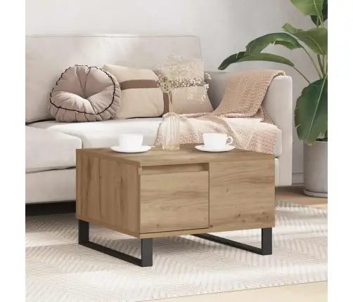 Kafijas Galdiņš Ar Atvilktni Amatnieku Ozola 55 X 55 X 36.5 Cm Vidaxl