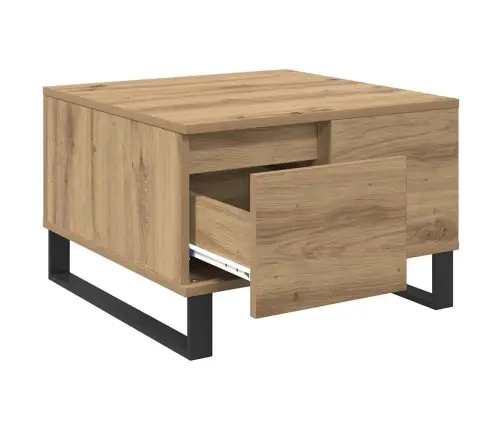 Kafijas Galdiņš Ar Atvilktni Amatnieku Ozola 55 X 55 X 36.5 Cm Vidaxl