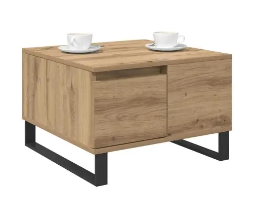 Kafijas Galdiņš Ar Atvilktni Amatnieku Ozola 55 X 55 X 36.5 Cm Vidaxl