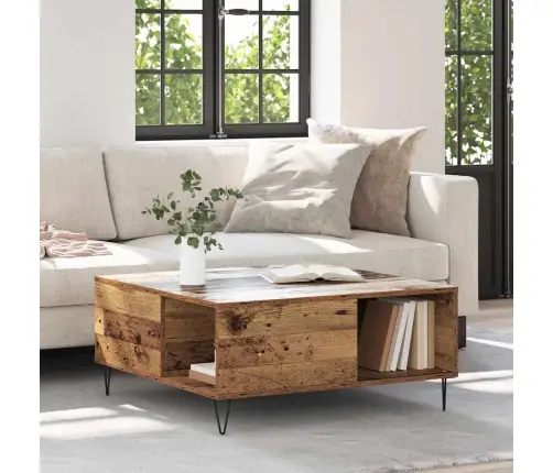 Kafijas Galdiņš Vecs Koks 80 X 80 X 36.5 Cm Inženierijas Koks Vidaxl