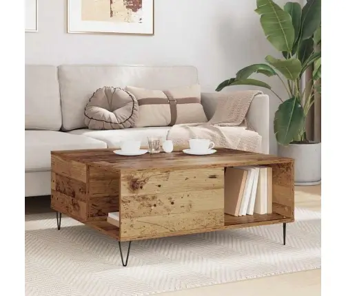 Kafijas Galdiņš Vecs Koks 80 X 80 X 36.5 Cm Inženierijas Koks Vidaxl