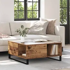Kafijas Galdiņš Vecs Koks 80 X 80 X 36.5 Cm Inženierijas Koks Vidaxl