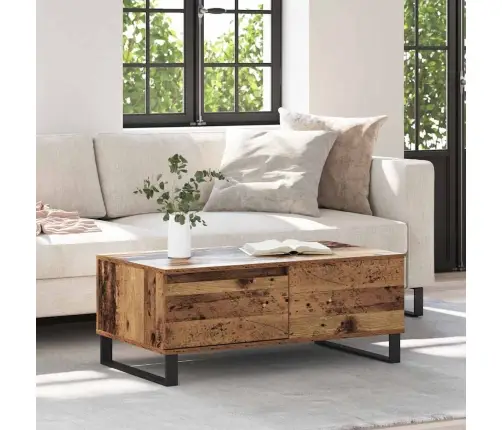 Kafijas Galdiņš Ar Atvilktni Vecs Koks Inženierijas Koks Vidaxl