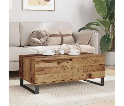 Kafijas Galdiņš Ar Atvilktni Vecs Koks Inženierijas Koks Vidaxl