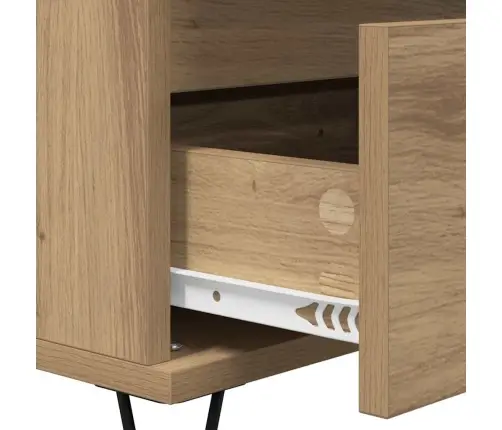 Puse Artisānā Ozols 40 X 35 X 70 Cm Inženierija Koks Un Dzelzs Vidaxl