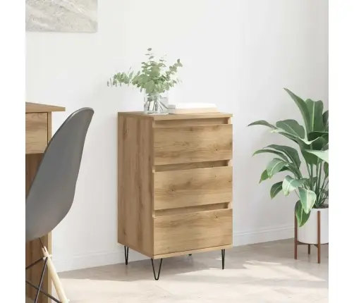 Puse Artisānā Ozols 40 X 35 X 70 Cm Inženierija Koks Un Dzelzs Vidaxl