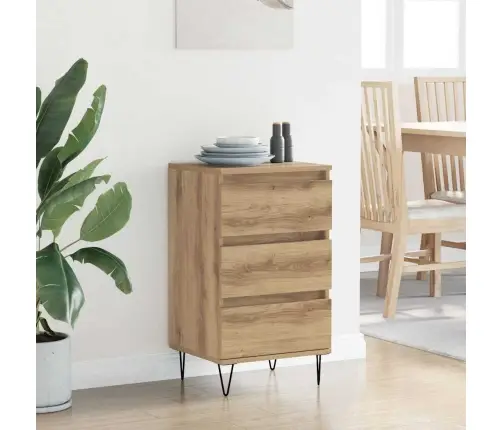 Puse Artisānā Ozols 40 X 35 X 70 Cm Inženierija Koks Un Dzelzs Vidaxl