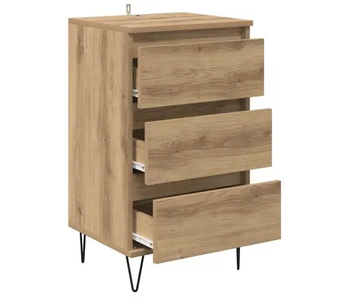 Puse Artisānā Ozols 40 X 35 X 70 Cm Inženierija Koks Un Dzelzs Vidaxl