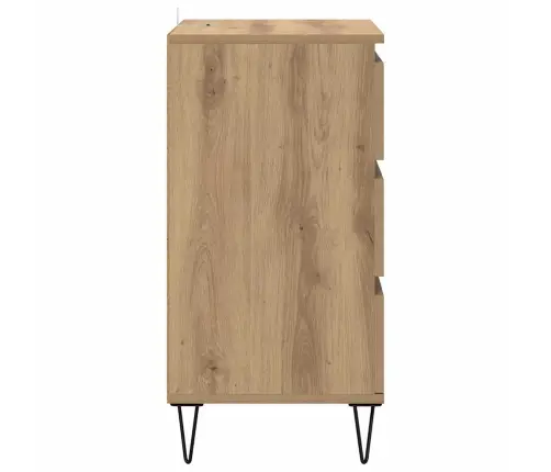 Puse Artisānā Ozols 40 X 35 X 70 Cm Inženierija Koks Un Dzelzs Vidaxl