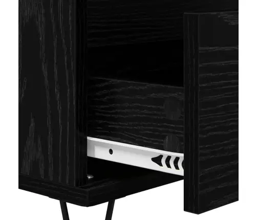 Puse Melns Ozolkoks 40 X 35 X 70 Cm Inženierija Koks Un Dzelzs Vidaxl