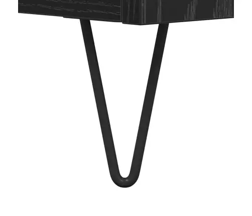 Puse Melns Ozolkoks 40 X 35 X 70 Cm Inženierija Koks Un Dzelzs Vidaxl