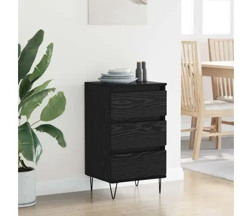 Puse Melns Ozolkoks 40 X 35 X 70 Cm Inženierija Koks Un Dzelzs Vidaxl