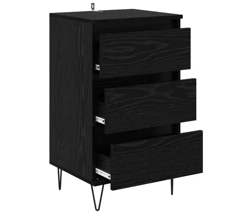 Puse Melns Ozolkoks 40 X 35 X 70 Cm Inženierija Koks Un Dzelzs Vidaxl