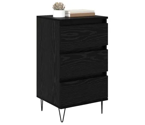 Puse Melns Ozolkoks 40 X 35 X 70 Cm Inženierija Koks Un Dzelzs Vidaxl