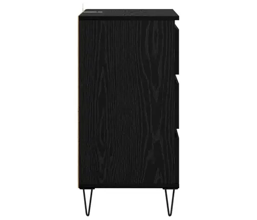 Puse Melns Ozolkoks 40 X 35 X 70 Cm Inženierija Koks Un Dzelzs Vidaxl