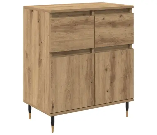 Puse Artisānā Ozols 60 X 35 X 70 Cm Inženierija Koks Un Dzelzs Vidaxl