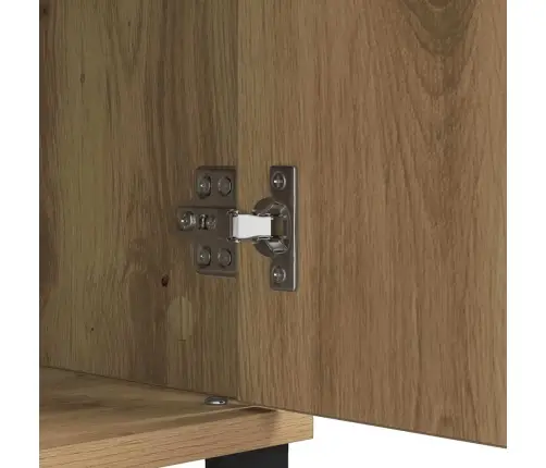 Puse Artisānā Ozols 60 X 35 X 70 Cm Inženierija Koks Un Dzelzs Vidaxl