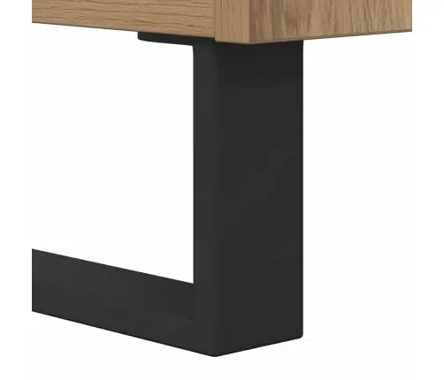 Puse Artisānā Ozols 60 X 35 X 70 Cm Inženierija Koks Un Dzelzs Vidaxl