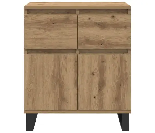 Puse Artisānā Ozols 60 X 35 X 70 Cm Inženierija Koks Un Dzelzs Vidaxl