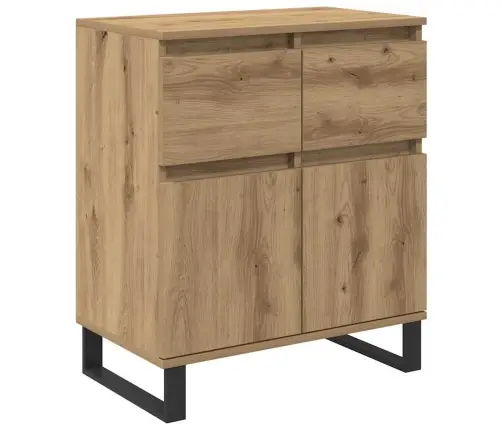 Puse Artisānā Ozols 60 X 35 X 70 Cm Inženierija Koks Un Dzelzs Vidaxl