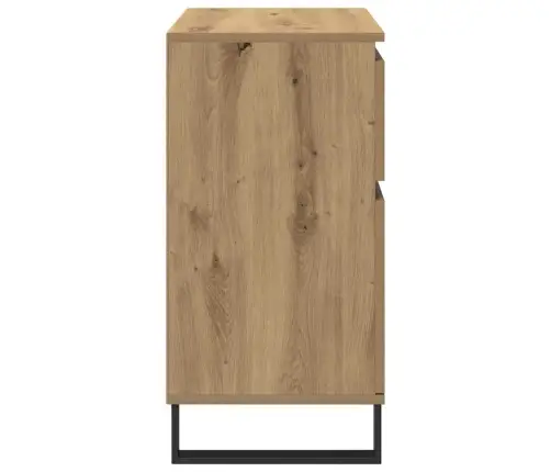 Puse Artisānā Ozols 60 X 35 X 70 Cm Inženierija Koks Un Dzelzs Vidaxl