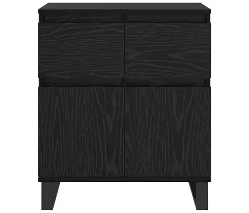 Puse Melns Ozolkoks 60 X 35 X 70 Cm Inženierija Koks Un Dzelzs Vidaxl