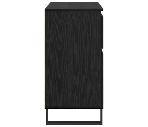 Puse Melns Ozolkoks 60 X 35 X 70 Cm Inženierija Koks Un Dzelzs Vidaxl