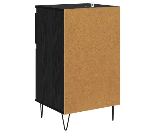 Puse Ar Atvilktni Melns Ozols 35 X 40 X 70 Cm Inženierijas Koks Vidaxl