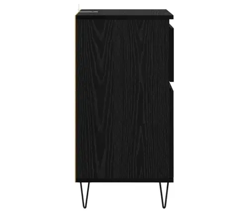 Puse Ar Atvilktni Melns Ozols 35 X 40 X 70 Cm Inženierijas Koks Vidaxl