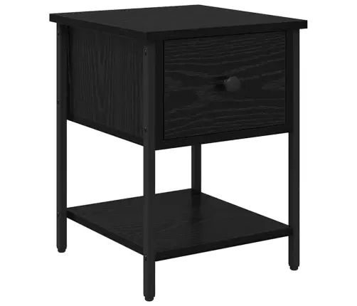 Naktsgaldiņš Melns Ozolkoks 34 X 35,5 X 45 Cm Inženierijas Koks Vidaxl