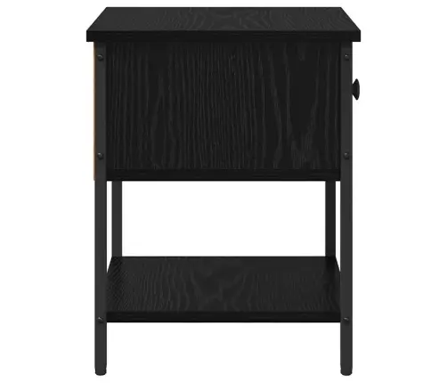 Naktsgaldiņš Melns Ozolkoks 34 X 35,5 X 45 Cm Inženierijas Koks Vidaxl