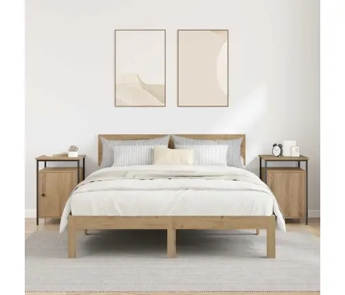 Šalia Lovos Spintelė 2 Pcs Amatininkų Ąžuolas 40 X 42 X 60Cm