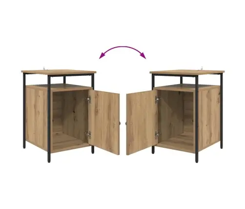 Šalia Lovos Spintelė 2 Pcs Amatininkų Ąžuolas 40 X 42 X 60Cm