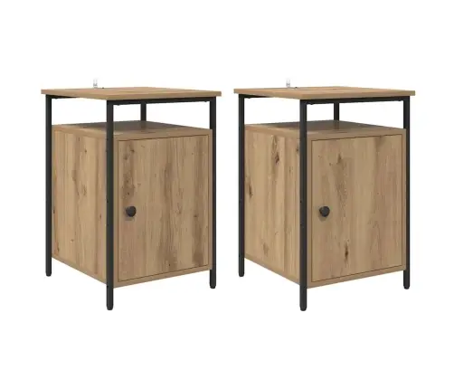 Šalia Lovos Spintelė 2 Pcs Amatininkų Ąžuolas 40 X 42 X 60Cm