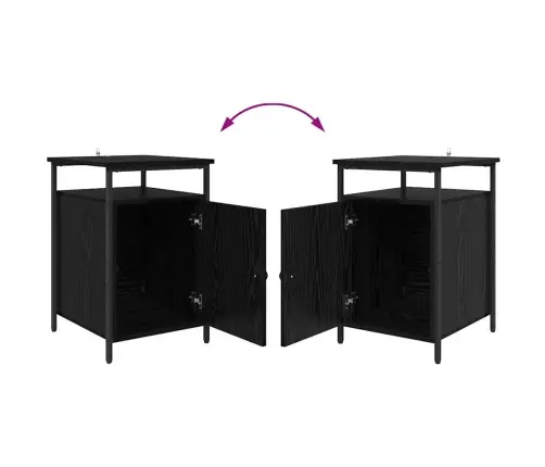 Nakts Skapītis Melns Ozols 40 X 42 X 60Cm Inženierijas Koks Vidaxl Nakts Skapītis Melns Ozols 40 X 42 X 60Cm Inženierijas Koks Vidaxl