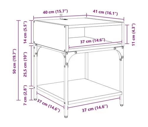 Naktinis Staliukas Sena Mediena 40 X 40 X 50 Cm