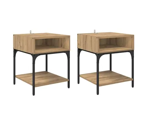 Öökapp 2 Pcs Käsitöötamm 40 X 40 X 50 Cm Tehispuit