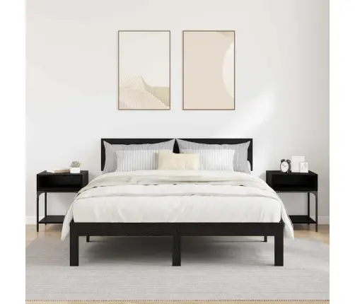 Naktsgaldiņš 2 Pcs Melns Ozols 40 X 40 X 50 Cm Vidaxl