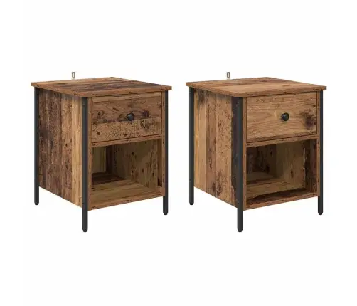 Nakts Skapītis Ar Atvilktni 2 Pcs Vecs Koks 40 X 42 X 50 Cm Vidaxl