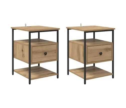 Nakts Skapītis 2 Pcs Amatnieku Ozola 40 X 42 X 56 Cm Vidaxl