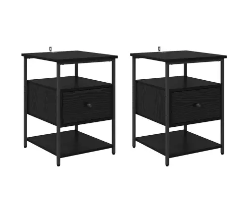 Öölambi Kapp Sahtliga 2 Pcs Must Tamm 40 X 42 X 56 Cm Tehispuit