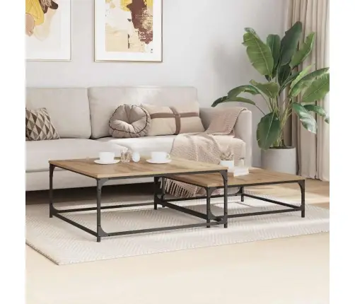 Iekšējais Kafijas Galds 2 Pcs Amatnieku Ozola 80 X 8035 X Cm Vidaxl