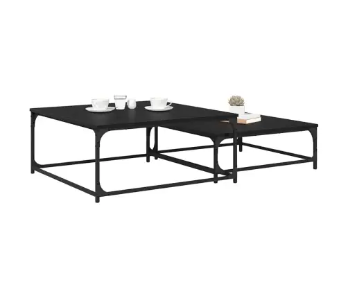 Pesastatav Kohvilaua 2 Pcs Must Tamm 80 X 8035 X Cm Tehispuit Pesastatav Kohvilaua 2 Pcs Must Tamm 80 X 8035 X Cm Tehispuit