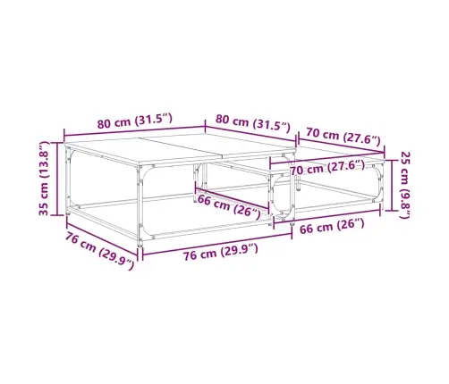 Pesastatav Kohvilaua 2 Pcs Must Tamm 80 X 8035 X Cm Tehispuit Pesastatav Kohvilaua 2 Pcs Must Tamm 80 X 8035 X Cm Tehispuit