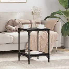 Kafijas Galdiņš Melns Ozolkoks 40 X 40 X 55 Cm Vidaxl