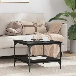 Kafijas Galdiņš Melns Ozolkoks 55 X 55 X 40 Cm Vidaxl