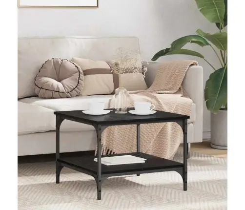 Kafijas Galdiņš Melns Ozolkoks 55 X 55 X 40 Cm Vidaxl