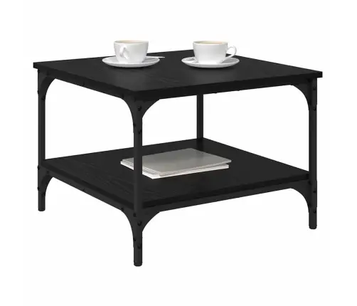 Kafijas Galdiņš Melns Ozolkoks 55 X 55 X 40 Cm Vidaxl