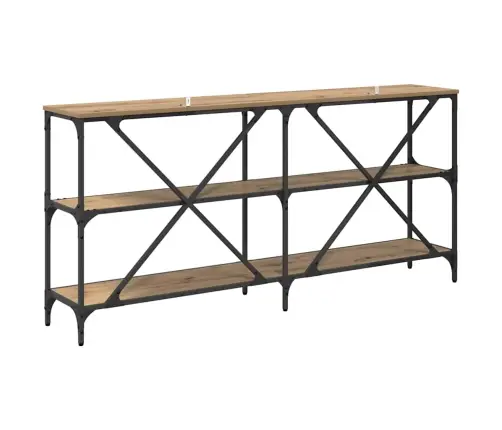 Konsoles Galds Ar Plauktu Artisānā Ozols 160 X 30 X 75 Cm Vidaxl
