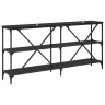 Konsoles Galds Ar Plauktu Melns Ozolkoks 160 X 30 X 75 Cm Vidaxl